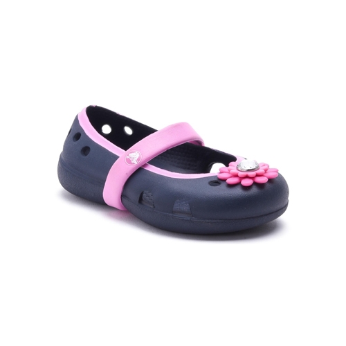 נעלי בובה לילדות קרוקס Crocs ורוד וכחול נייבי