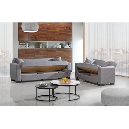 מערכת ישיבה 3+2 מבד נפתחת למיטה מבית LEONARDO