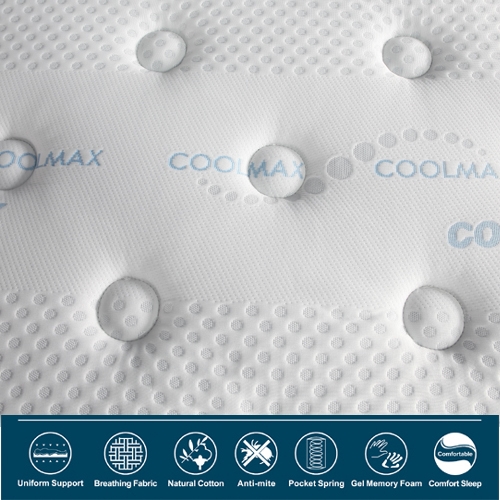 מזרן קפיצים מבודדים עם שכבת ויסקו ג'ל