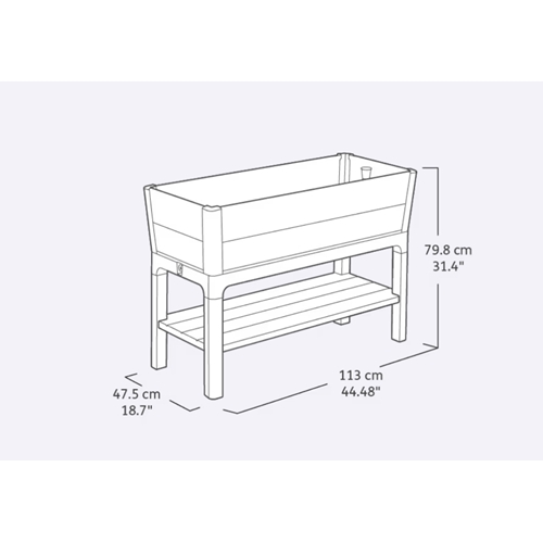 ערוגת דרווין דקו עם מדף דמוי עץ בגווני חום KETER