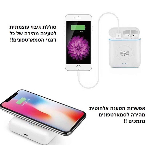 אזניות זעירות Bluetooth סטריאו TWS נטענות איכותיות