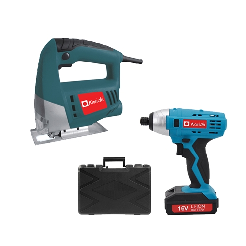 מברגת אימפקט 16V עם סוללת ליתיום + מסור אנכי 400W