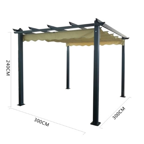 פרגולה מפוארת 3*3 עם כירוי נפתח-פרגולת אלומיניום