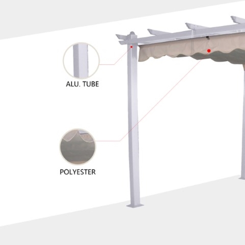פרגולה מפוארת 3*3 עם כירוי נפתח-פרגולת אלומיניום