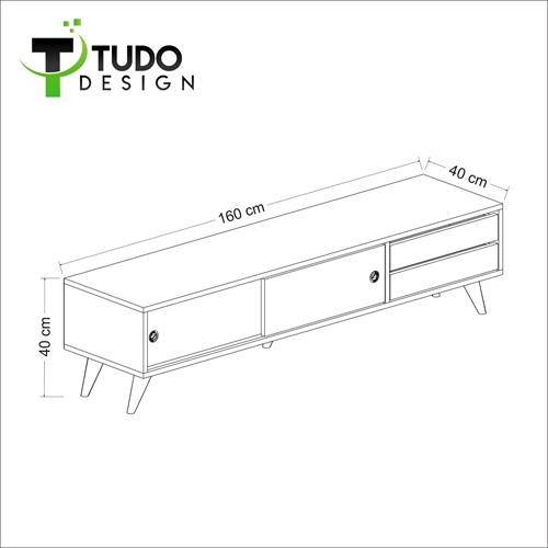 מזנון מעוצב ברוחב 160 ס"מ Tudo Design Amor White