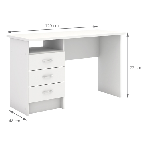 שולחן כתיבה לבן+שידת מגירות ותא אחסון HOME DECOR