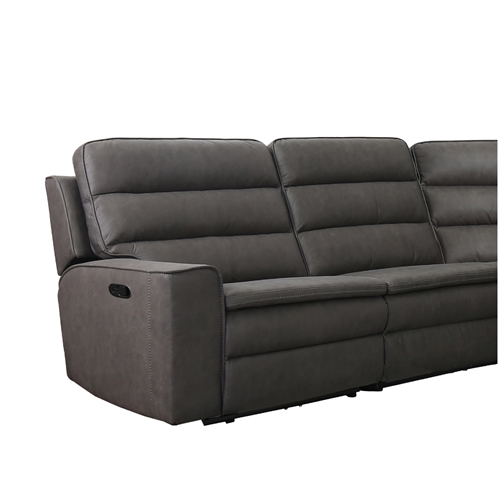 מערכת ישיבה פינתית בריפוד בד רחיץ עם 2 ריקליינרים