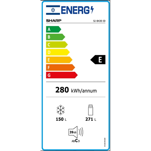 מקרר 4 דלתות בגוון נירוסטה מושחרת SHARP SJ-8430ID