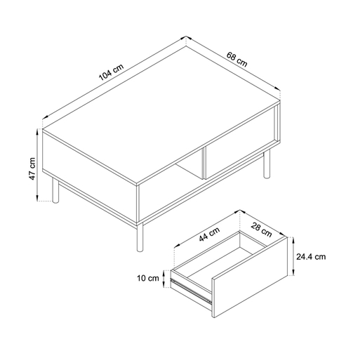 סט מזנון ושולחן מעוצבים בגימור מודרני תוצרת אירופה