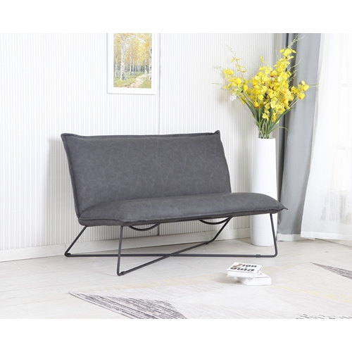 ספה דו-מושבית מעוצבת בריפוד גוון אפור HOME DECOR