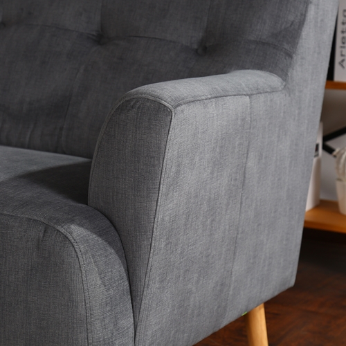 ספה תלת מושבית נוחה בעיצוב רטרו מרופדת בד רחיץ