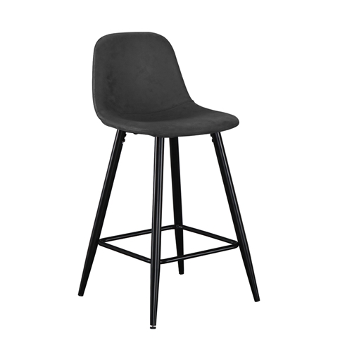 זוג כיסאות בר מרופדים עם רגלי ברזל HOME DECOR