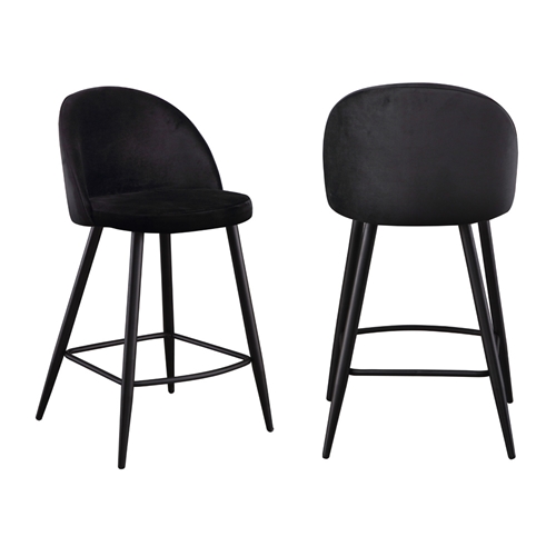 זוג כסאות בר מרופדים בד קטיפתי HOME DECOR