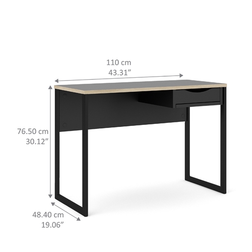 שולחן כתיבה עם מגירה ורגלי ברזל תוצרת דנמרק