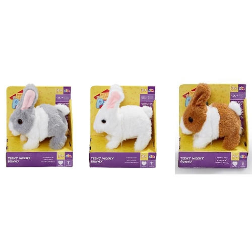 בובת ארנבון לבן\אפור-אוזניים ואף זזים ומשמיעה קול!