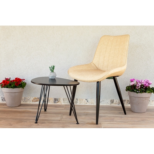 כיסא מפואר לפינת אוכל מרופד דמוי עור דגם רומא