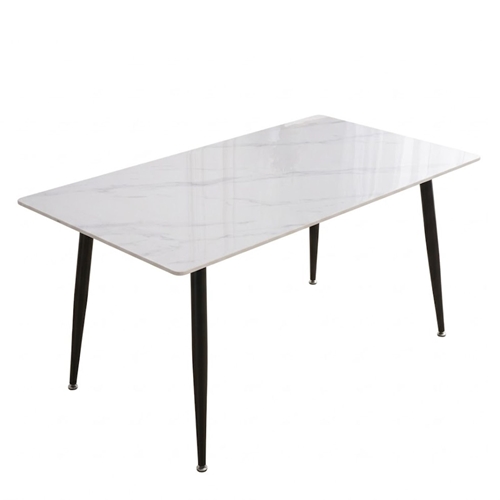 פינת אוכל מקרמיקה גוון שיש לבן 120/70 ס"מ+4 כיסאות