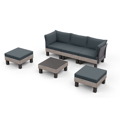 פינת ישיבה מודולארית אלמנטס קפוצ'ינו וכריות ירוקות