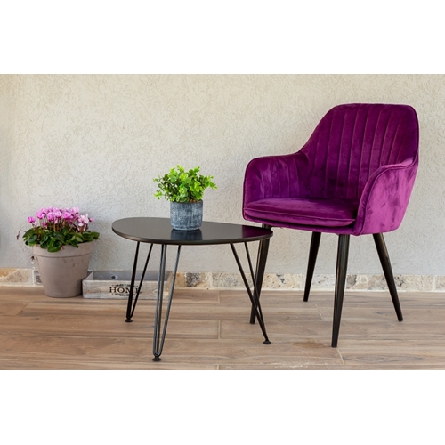 סט 4 כיסאות מפוארים לפינת אוכל מרופדים קטיפה