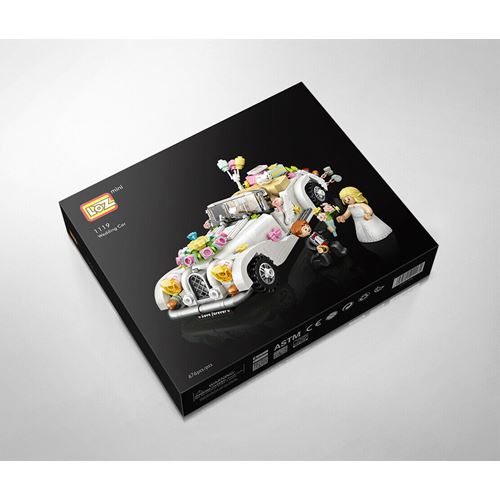 משחק הרכבה ובניה עם 676 מיני אבנים - מכונית חתונה חגיגית