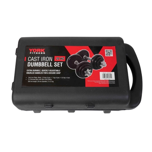 סט משקולות 20 ק"ג במזוודה מבית YORK