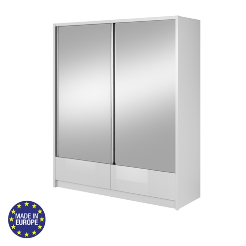 ארון הזזה 180 ס"מ עם 2 דלתות מראה ומגירות