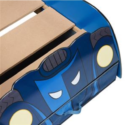 מיטת ילדים כחולה מעץ דגם באטמן כולל מגירת אחסון