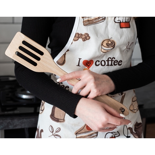 כף עץ גדולה עם חריצים 40 ס''מ ECOSALL