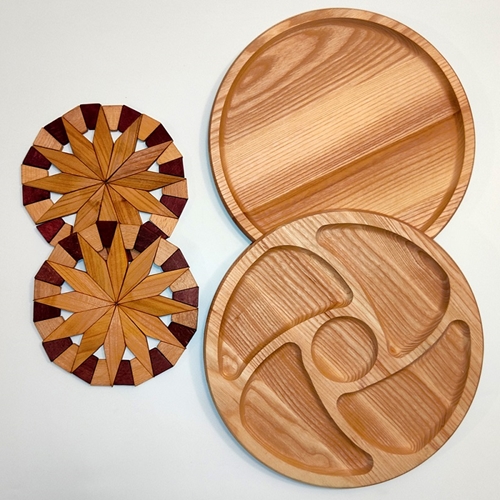 מארז 2 מגשים עגולים וזוג תחתיות ECOSALL