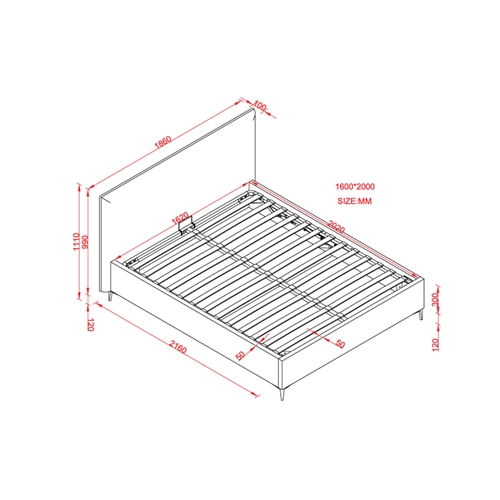 מיטה זוגית 160x200 מעץ גלורי 160 HOME DECOR