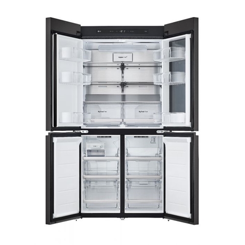 מקרר 4 דלתות נפח 632 ל' LG GR-729SINS זכוכית כסופה