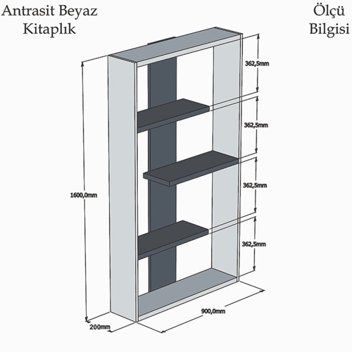 ספרייה מעוצבת דגם Dante מבית HOMAX