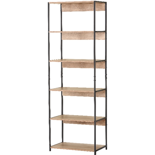 ספריית מדפים 5 קומות בשילוב מתכת ועץ