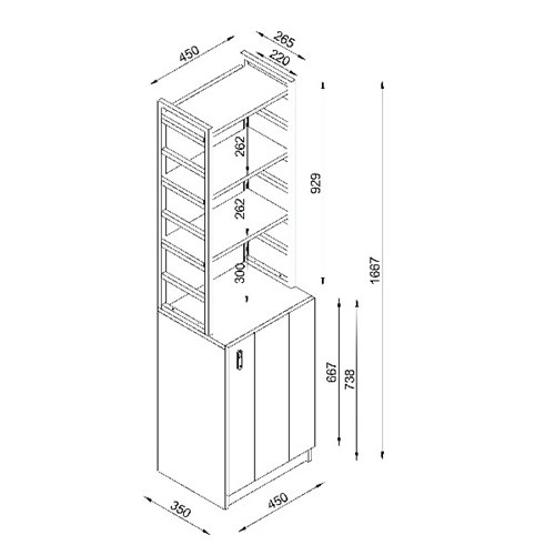 ארונית עם מדפים בסגנון כפרי לוסט DE5108 מבית HOMAX