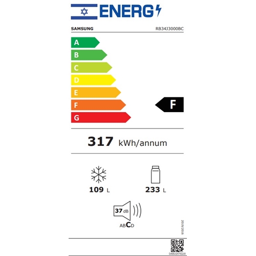 מקרר מ.תחתון סמסונג נפח 356 ל' Samsung RB34J3000BC