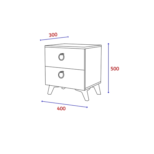 שידת לילה שתי מגירות ב 2 גוונים לבחירה TUDO DESIGN