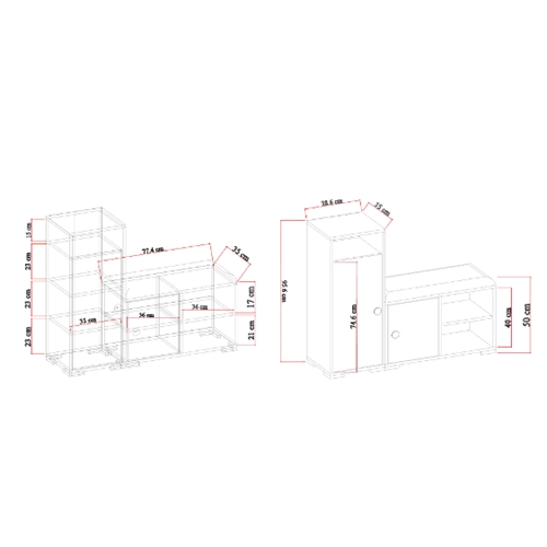 ארון נעליים דגם דנה משולב ספסל מרופד תואם דאבל