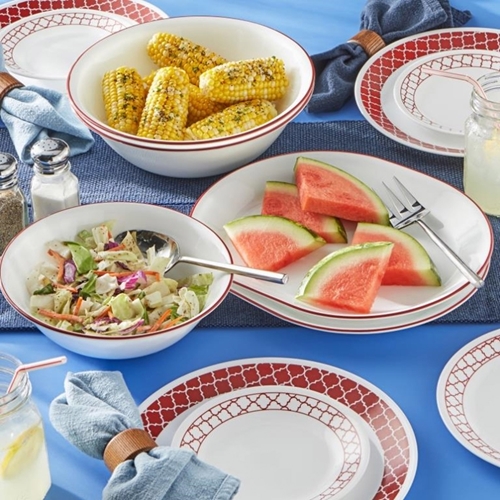 סט 25 חלקים ל 8 סועדים Crimson Trelis קורל