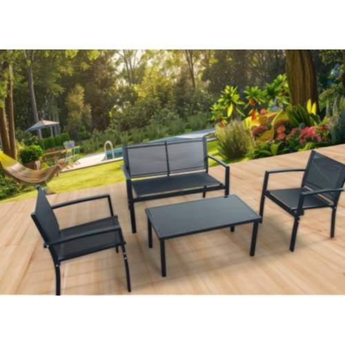 מערכת ישיבה לגינה מונקו גוון שחור PLAYA