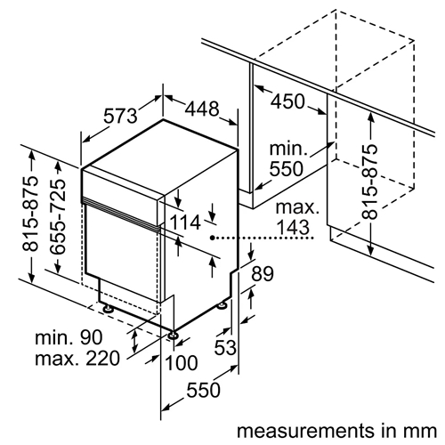 מדיח כלים צר חצי אינטגרלי דגם BOSCH SPI2HKS42E