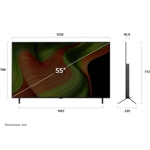 טלוויזיה חכמה "55 4K OLED AI דגם LG OLED55B56LA
