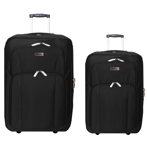 זוג מזוודות בד 24" + 28" חזקות ואיכותיות SwissClub
