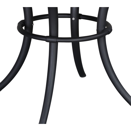 שולחן אוכל עשוי מפלסטיק עגול בצבע שחור ביתילי