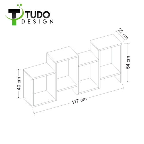 כוורת זיג זג 4 תאים Tudo Design דגם HYDRA WALNUT
