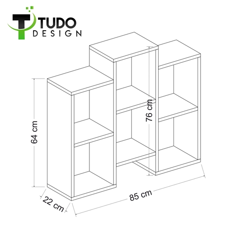 כוורת ספריה מעוצבת 6 תאים Tudo Design FLEET WHITE