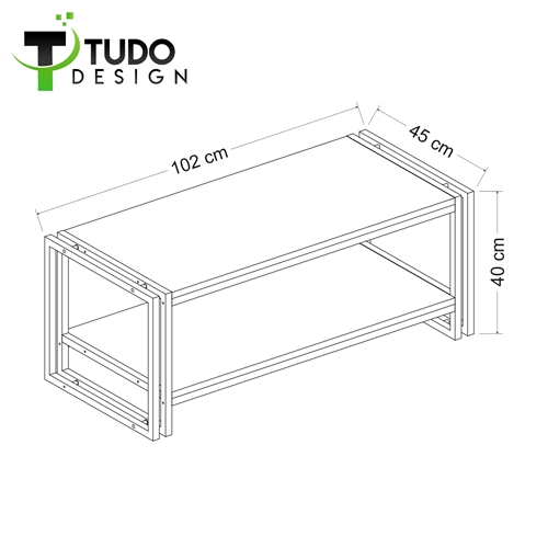 שולחן סלון קלאסי בשילוב מדפים Tudo Design דגם LESA
