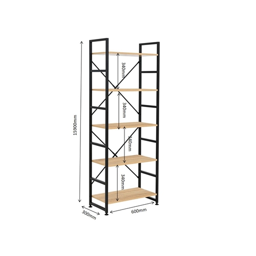 כוננית ספרייה 5 מדפים 60 ס"מ דגם אבירם Tudo Design