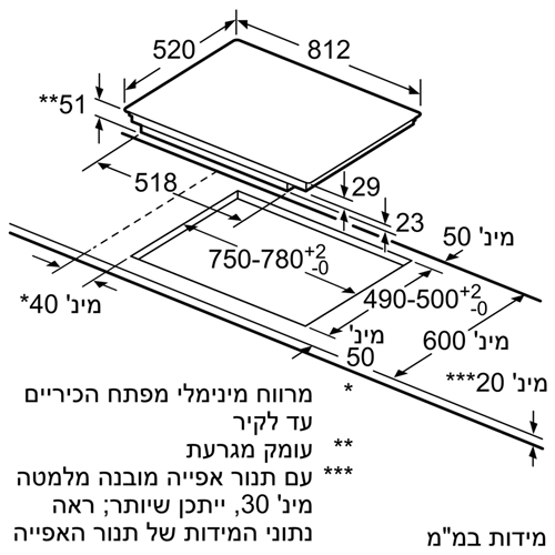 כיריים אינדוקציה 80 ס"מ SIEMENS דגם EX875LVC1E