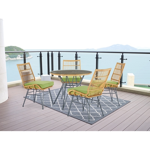 מערכת ישיבה 5 חלקים לגינה בנגקוק שלדת מתכת SUNRISE