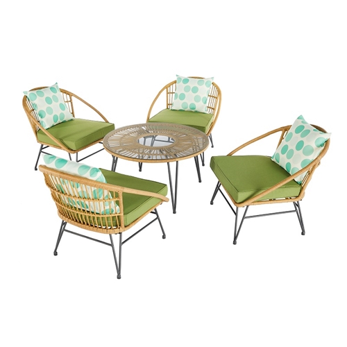 מערכת ישיבה 5 חלקים לגינה פוקט שלדת מתכת SUNRISE